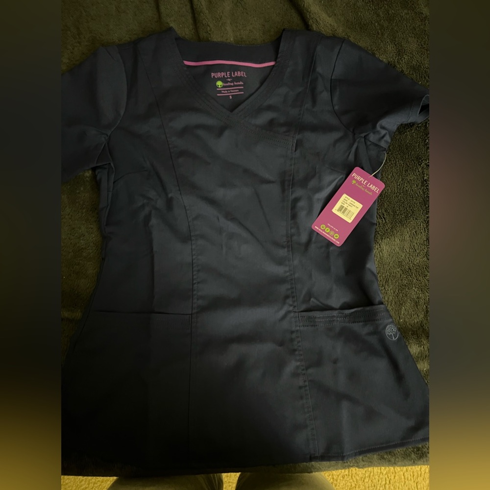 Purple label by healing hands scrub top Small